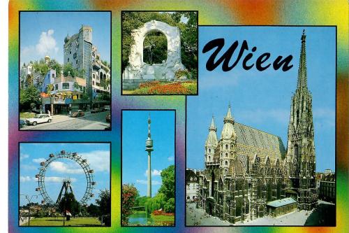 Postcard printed in Austria shows image of the city of Vienna.