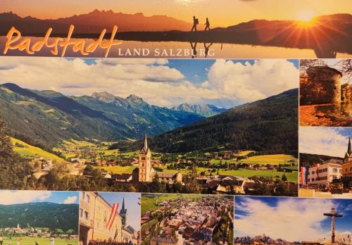 Collage with photos of the village of Piedmont, Italy