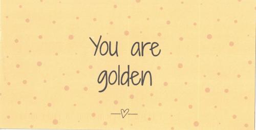 You are golden text on vintage paper background with polka dot pattern