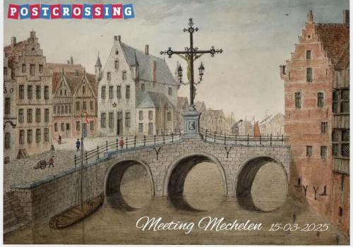 Old postcard with the image of the city of Bruges, Belgium
