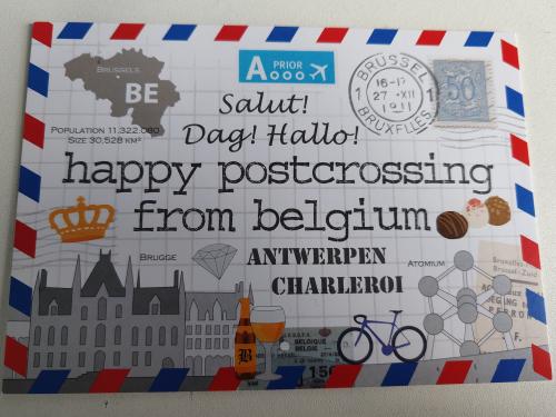 Postal envelope with the image of the city of Ghent, Belgium