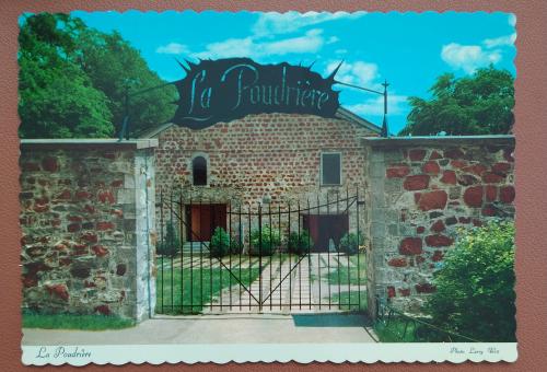 A postcard printed in the USA shows the entrance to a farmhouse.