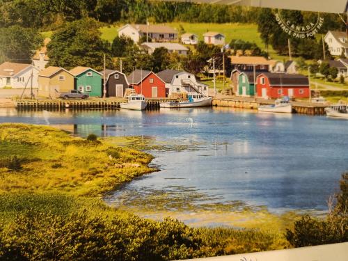 A view of a small fishing village in Newfoundland and Labrador, Canada.
