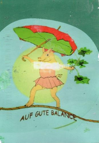 A stamp printed in USA shows image of a child playing with an umbrella, circa 1987