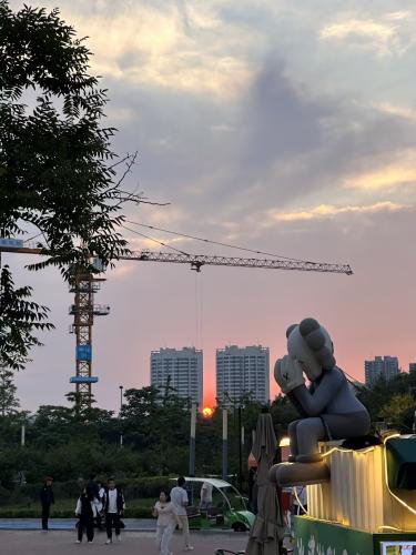 The Merlion statue at sunset in Kuala Lumpur, Malaysia