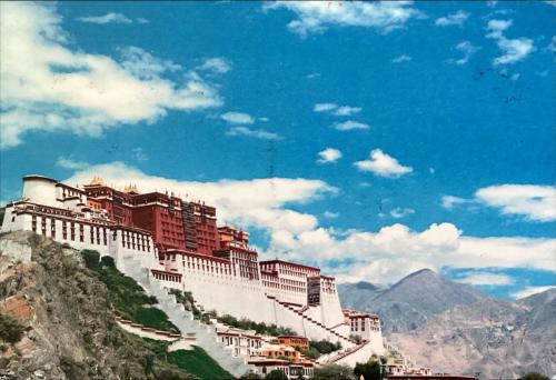 Potala Palace in Lhasa, Tibet, China. Vintage postcard.