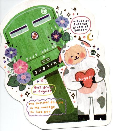 Cute Valentine's Day greeting card with a cute dog and a heart