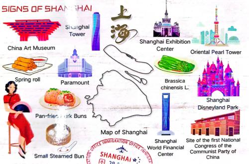 Famous tourist attraction in Shanghai, China. Famous world landmarks.
