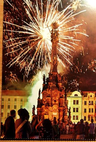 Fireworks in the city of Dresden, Saxony, Germany.