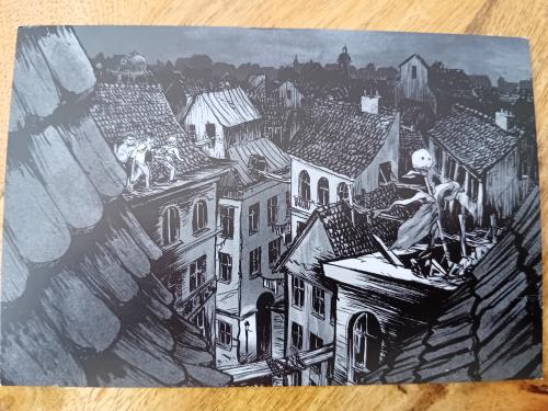 Drawing of the old town of Gdansk, Poland. Drawing of the old town of Gdansk, Poland.