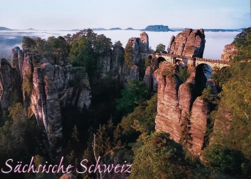 Bastei bridge in Saxon Switzerland, Saxony, Germany