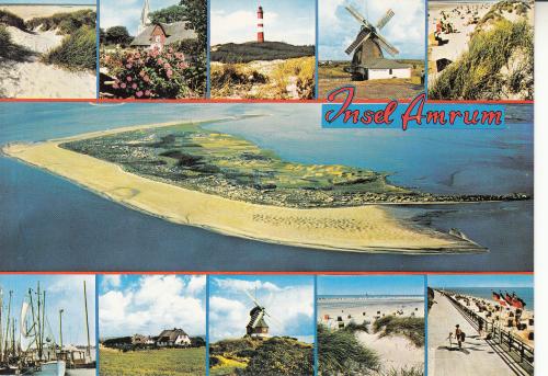 Vintage postcard with the image of the dutch island Oland