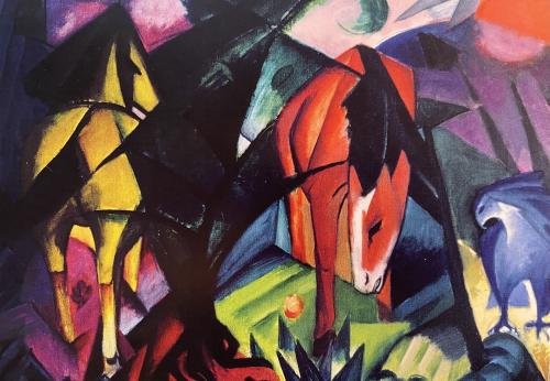 Original oil painting on canvas of a horse. Modern Impressionism.