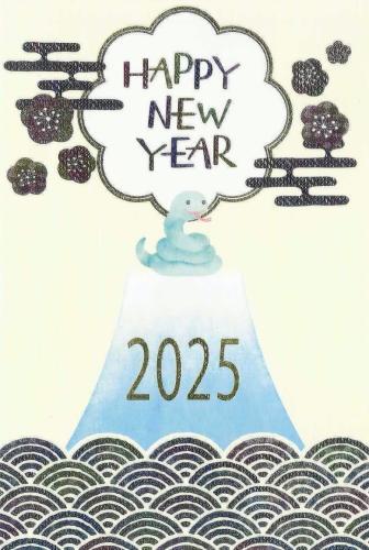 New Year's card of the year 2015 with the image of a snowman