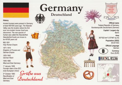 German map of Germany with germany flag and map of Germany