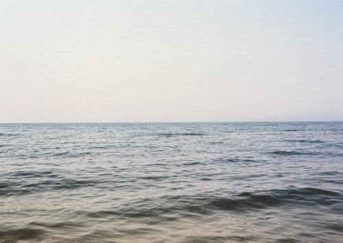 Beautiful seascape on a sunny summer day. Watercolor painting.