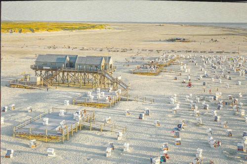 Aerial view of the beach in Normandy, France. 3D rendering
