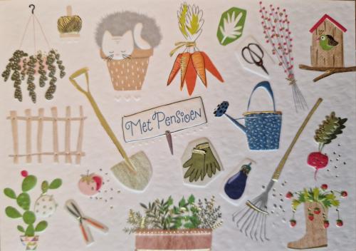 handcrafts on white paper, made with various tools and materials