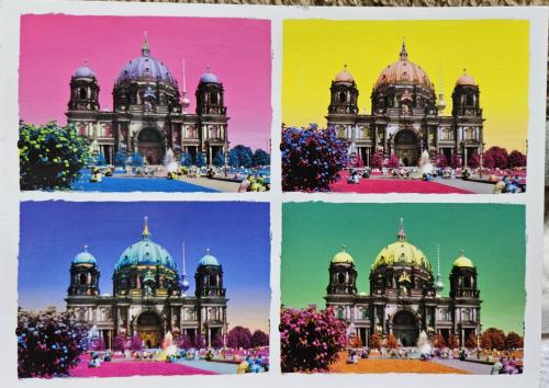 Postcard printed in Germany shows Berlin Cathedral, Berlin, circa June 2016.
