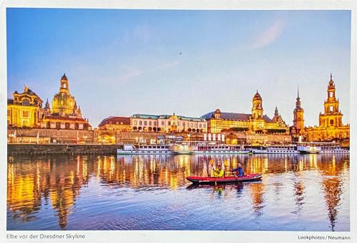 A postcard printed in Germany shows Dresden, Saxony, circa 2017