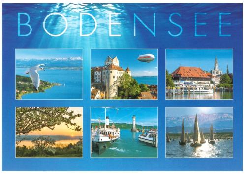 Boat trip to Bled, Slovenia. Postcard printed in the Bled is one of the most popular travel destinations in Slovenia.