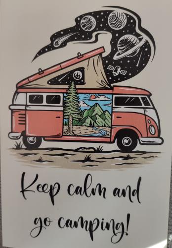 Keep calm and camping sign, Vancouver, America