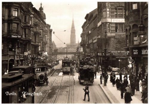 A postcard printed in Copenhagen shows a view of the streets of Copenhagen circa 1980s.