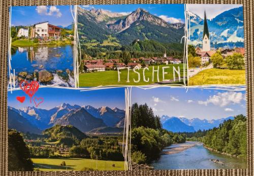 Collage of photos with the image of the village of Interlaken, Switzerland