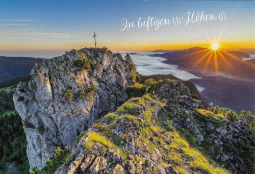 View from the top of the mountain to the sea and the sun.