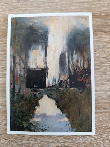 Photo album with an abstract image of a winter landscape on a wooden background