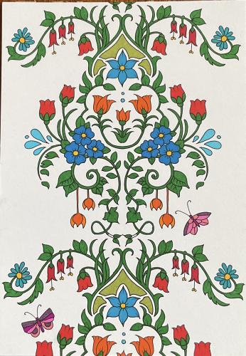 Floral pattern on old paper. Vector illustration for your design.
