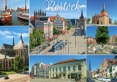 A collage of photos of the old town of Gdansk, Poland.