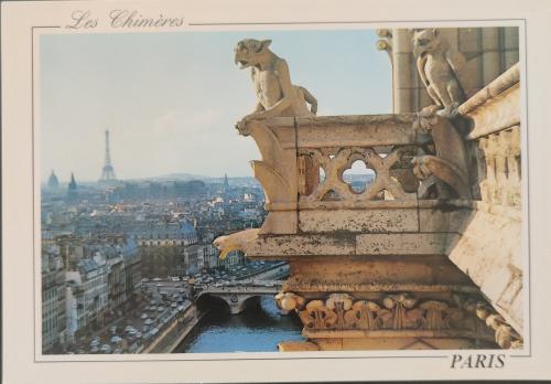 A stamp printed in Paris shows view of the city, circa 1980