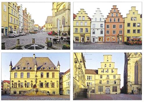 Collage of old buildings in the old town of Gdansk, Poland