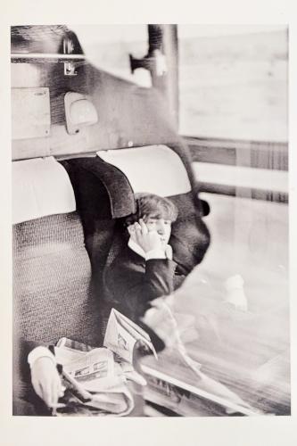 USSR - CIRCA 1980s: An antique photo shows a woman in the train.