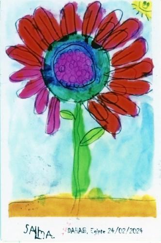 Sunflower - A vintage postcard.