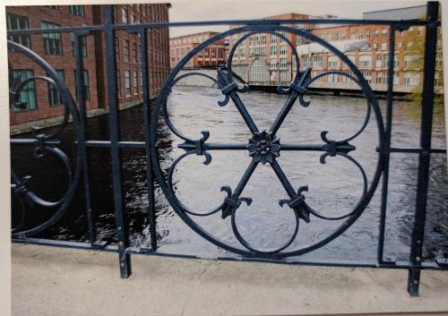 A fragment of a bridge over the canal in Boston, Massachusetts.