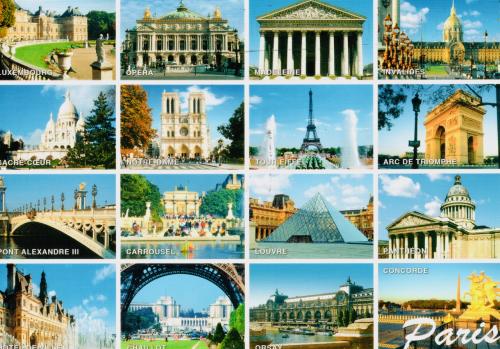 Paris, France - Europe - travel background - postcard collage