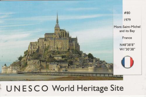 A stamp printed in USA shows Mont Saint Michel, circa 1988