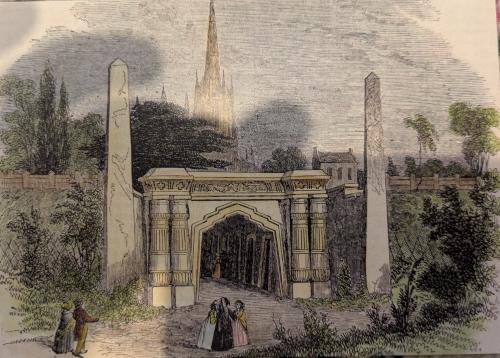 A view of the entrance gate to the Taj Mahal in Agra India