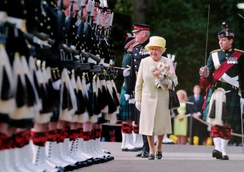 Queen Elizabeth and Prince Philip at the King's Day Parade.