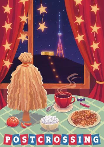Potsdam, Germany. Vector illustration for your design. Cappuccino, hot chocolate with marshmallow.