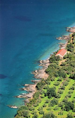 Aerial view of a small island in the Adriatic Sea