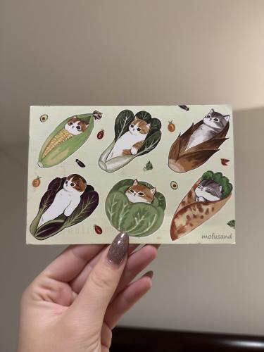 Handmade postcard with animals and plants in the form of animals Handmade postcard with animals and plants in the form of animals