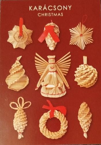 Christmas decorations on a red background