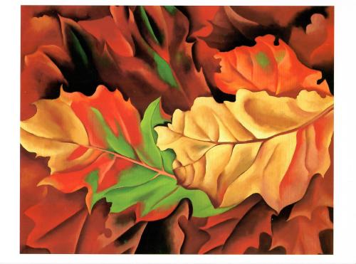 Autumn leaves on a dark background. Digital painting. Illustration.
