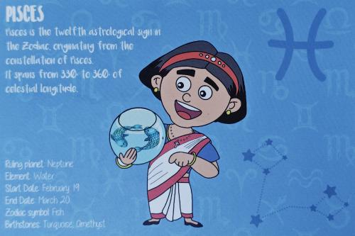 Hand drawn illustration of a little Indian girl holding a globe in her hands.