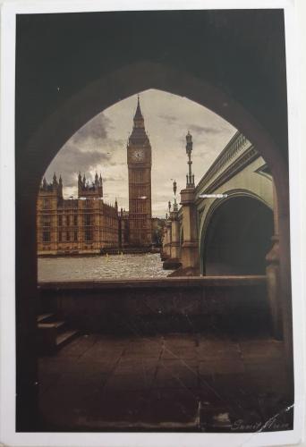 Palace of Westminster, London, United Kingdom. Vintage postcard.