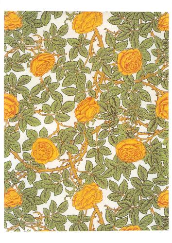 Seamless pattern with roses and leaves on a white background.