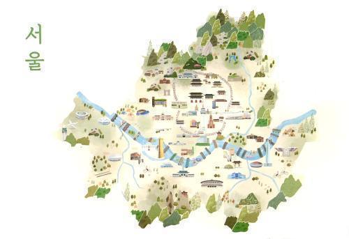 Highly rendering of a map of the city of Krakow